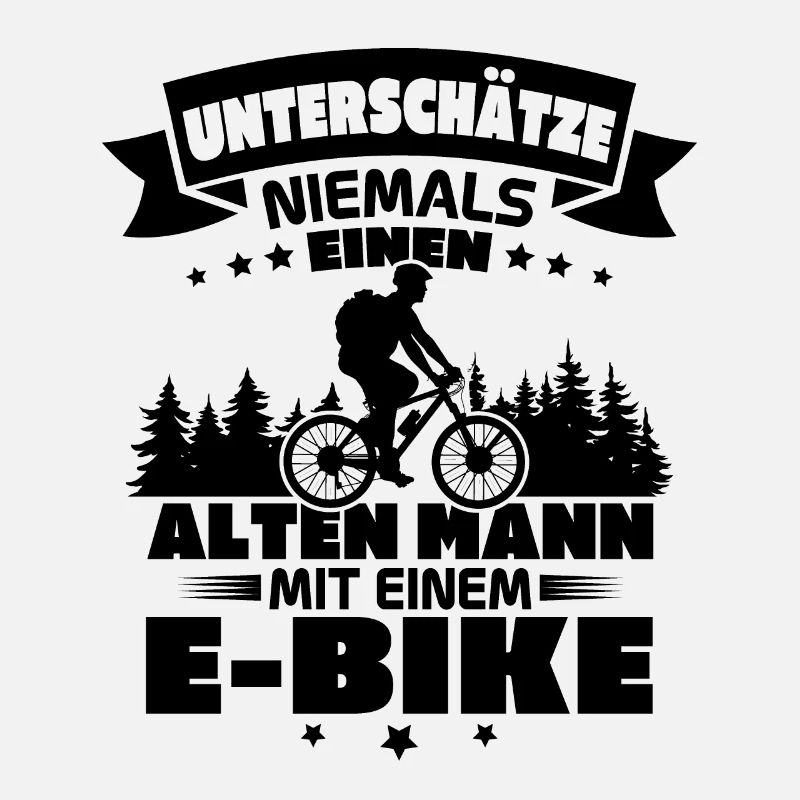 Alten mann mit einem e bike