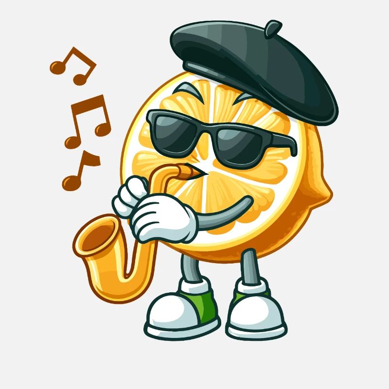Cool Saxophone Playing Citrus Character