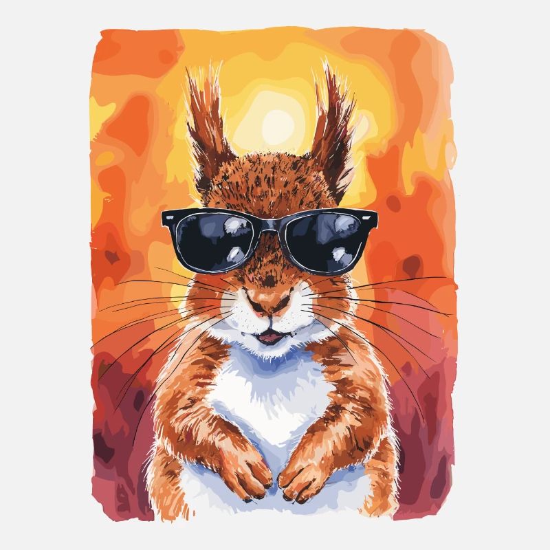 Cool squirrel with sunglasses