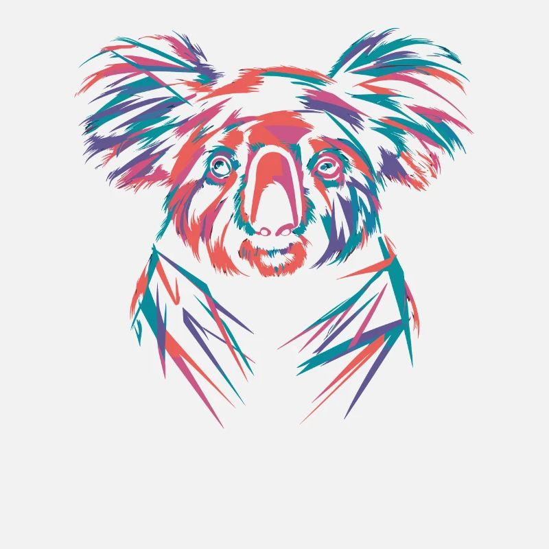 Colorful koala in neon design
