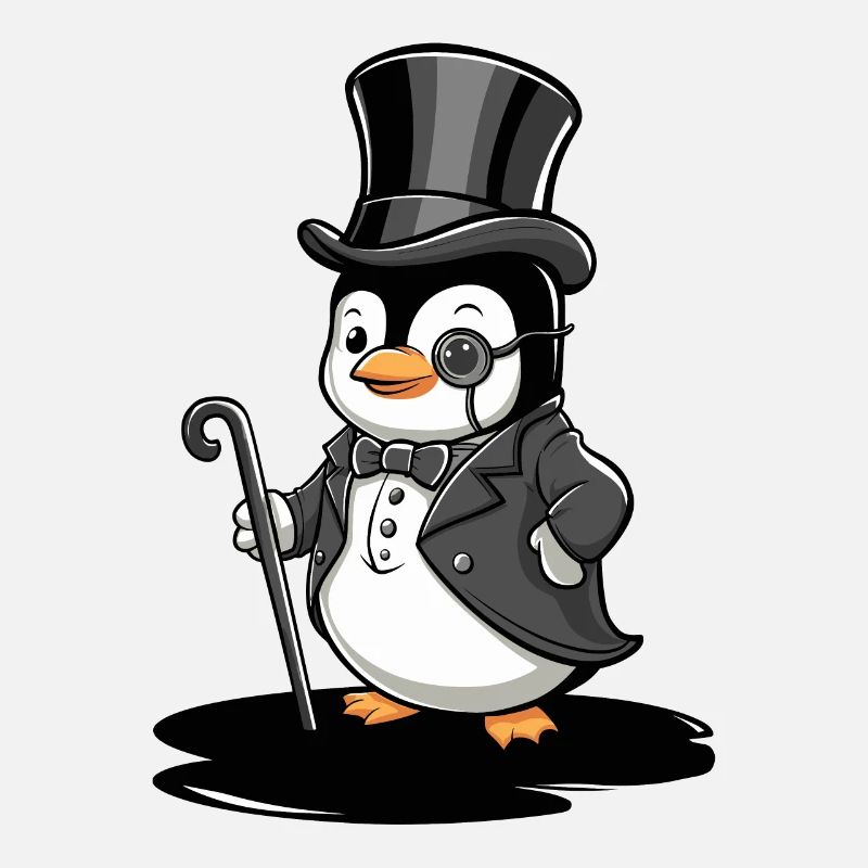 Eleganter Pinguin Mit Zylinder