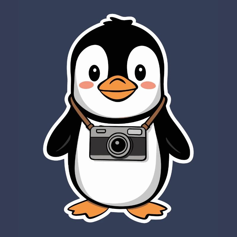 Pingouin mignon avec conception de caméra