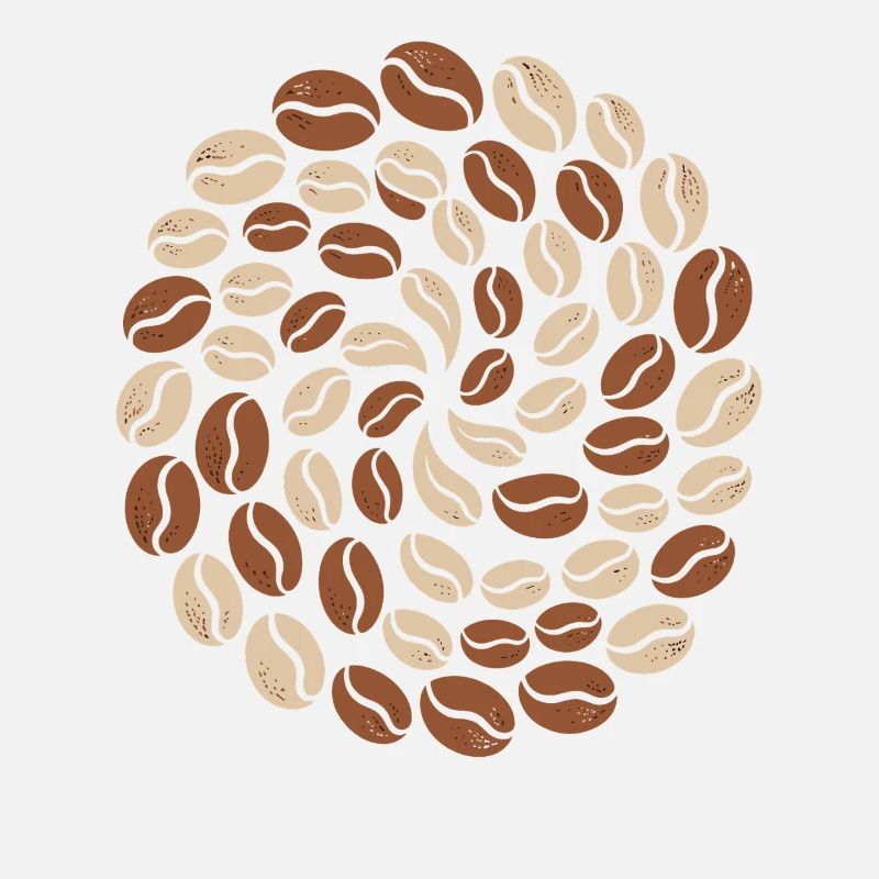Coffee Bean Pattern Circle Lover