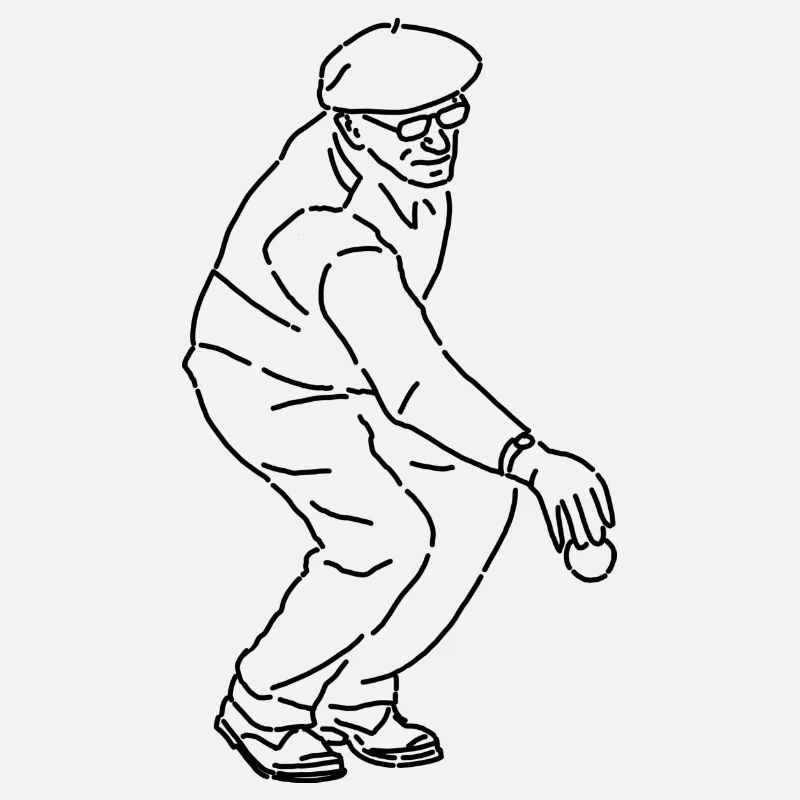 Petanque Player Right-Handed