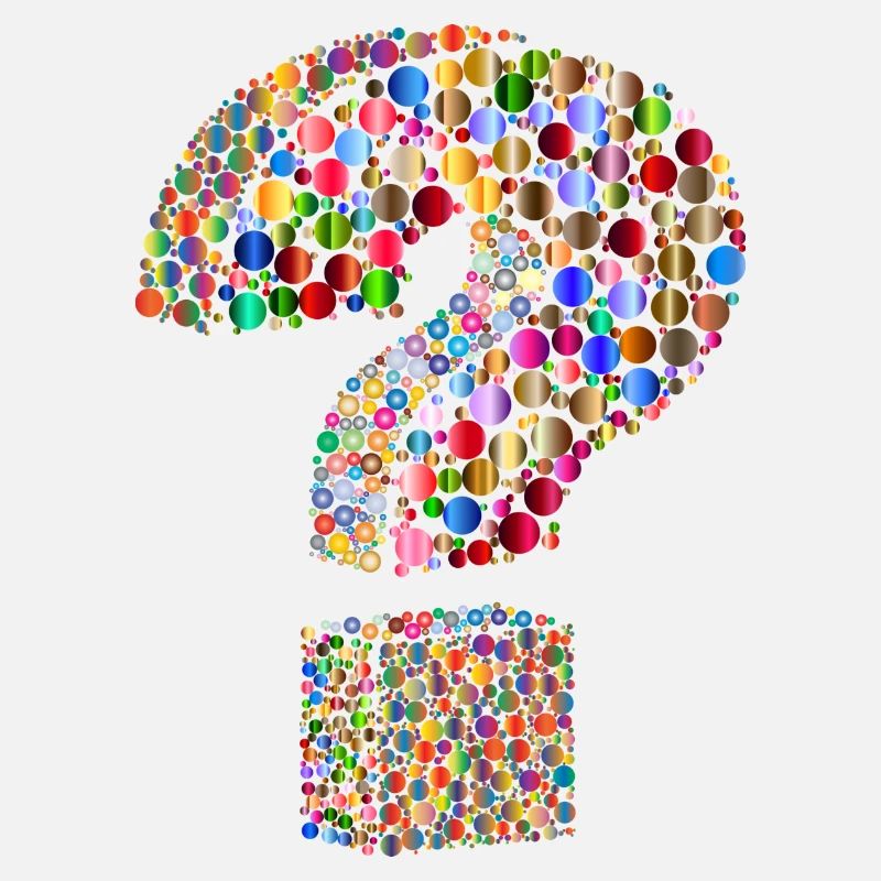 Rainbow colored question mark