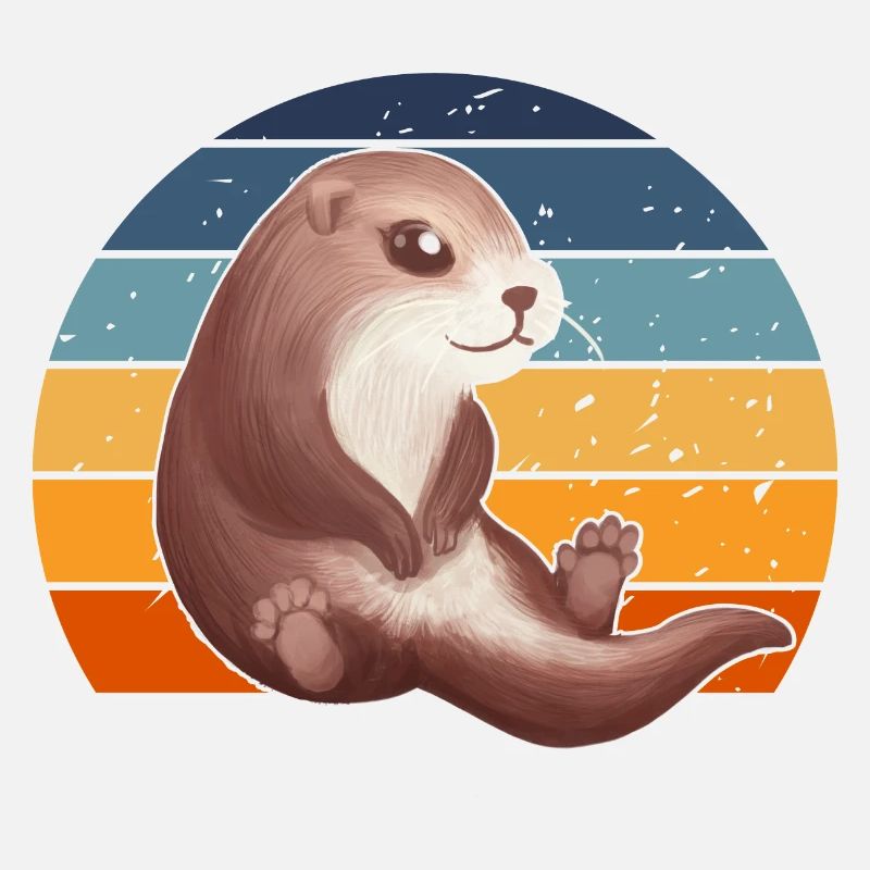 Süßer Retro Otter