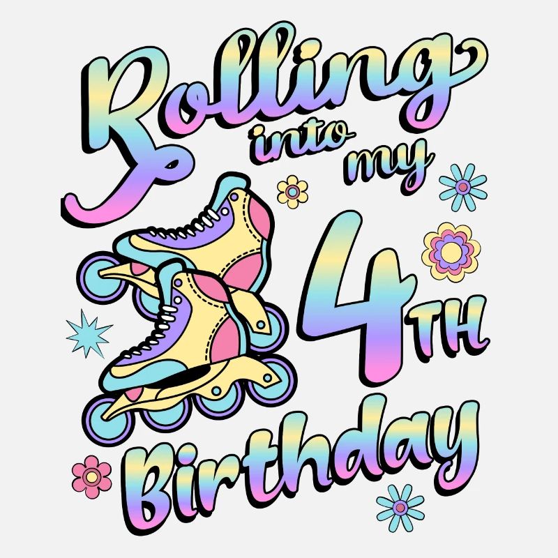 Rolling Into My 4th Birthday Roller Skater Inline