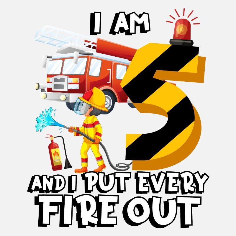 Fire engine with the theme I am 5 years old,