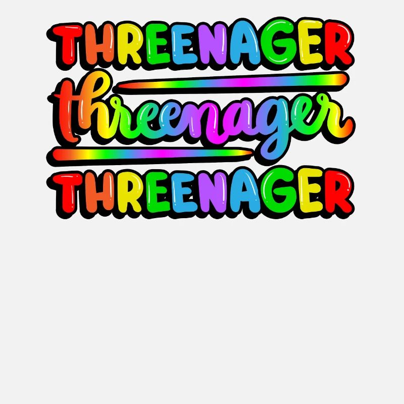 Threenager Kid 3rd Birthday Rainbow Spectrum