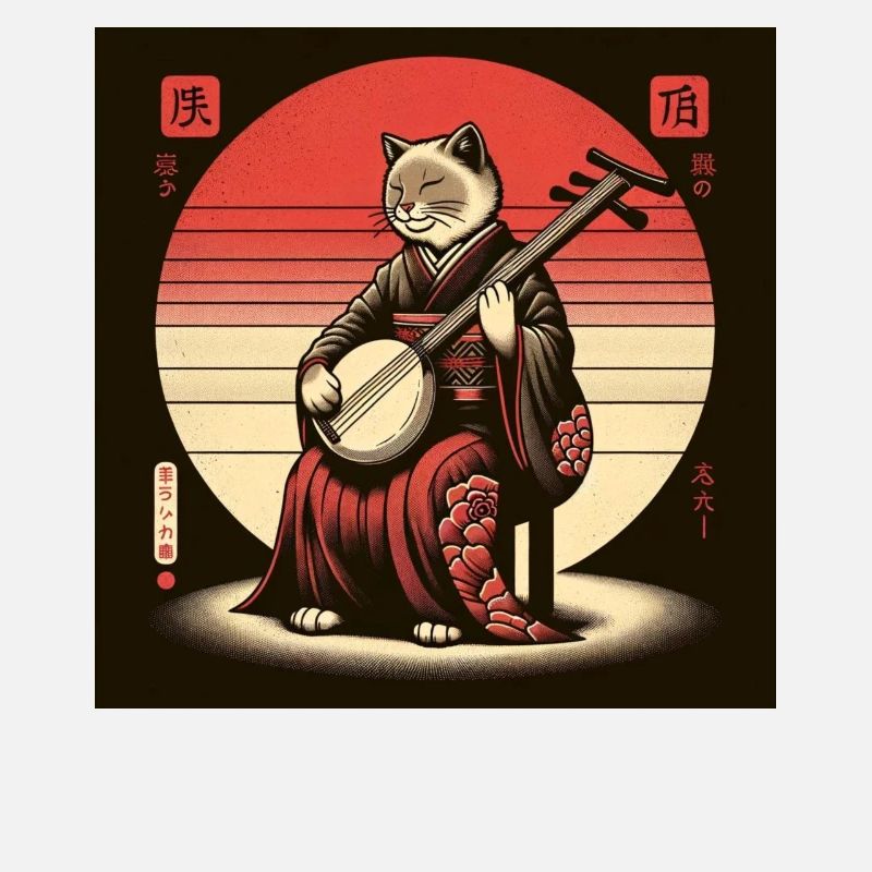 Sunset Musician Papyrus Scroll Japanese