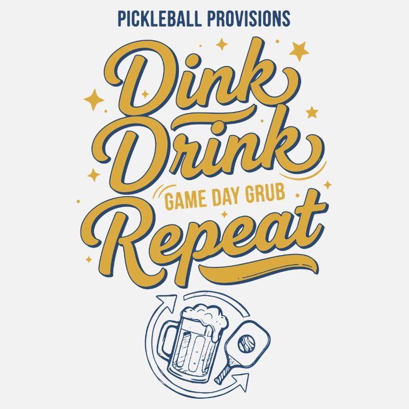 Pickleball Funny Player Dink Drink Repeat Love