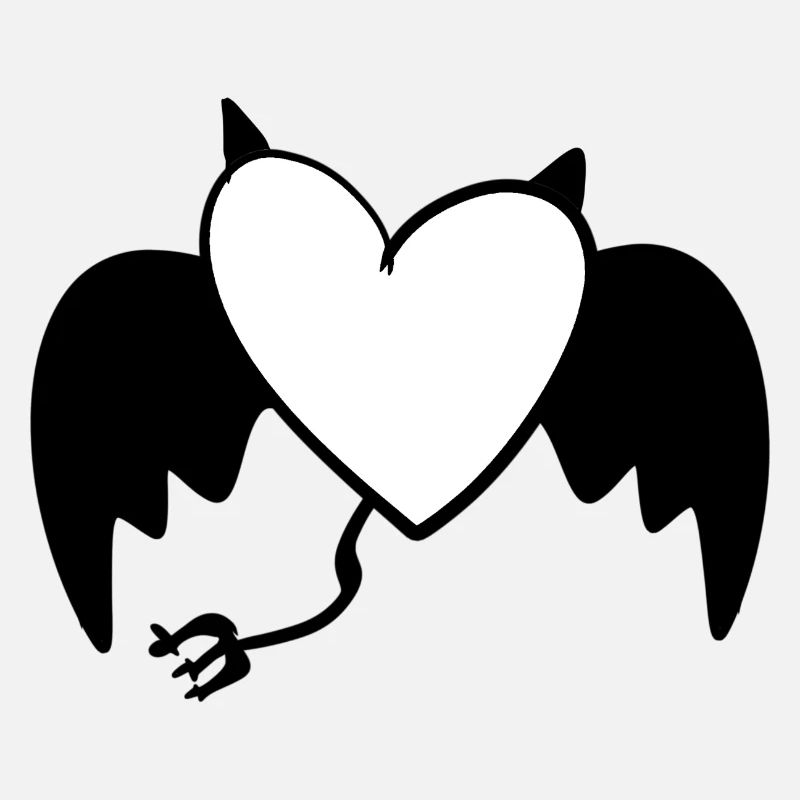 heart devil evil symbol love wings