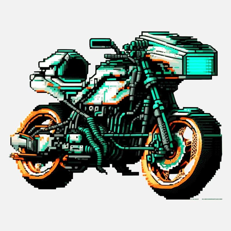Racing machine motorcycle in great 8 bit graphics