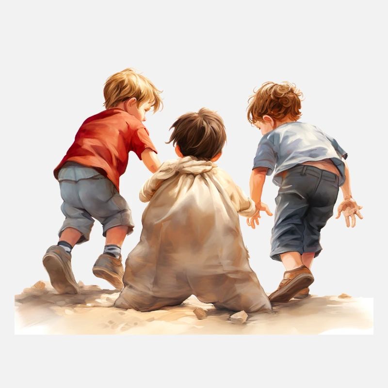 Sack races, a children's game from times gone by