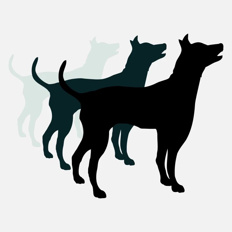 3 chiens silhouette équipe dangereuse équipage amis