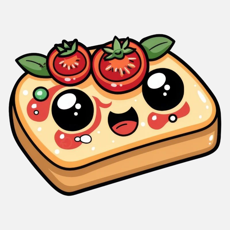 Lustiges Brot mit Tomate Comic