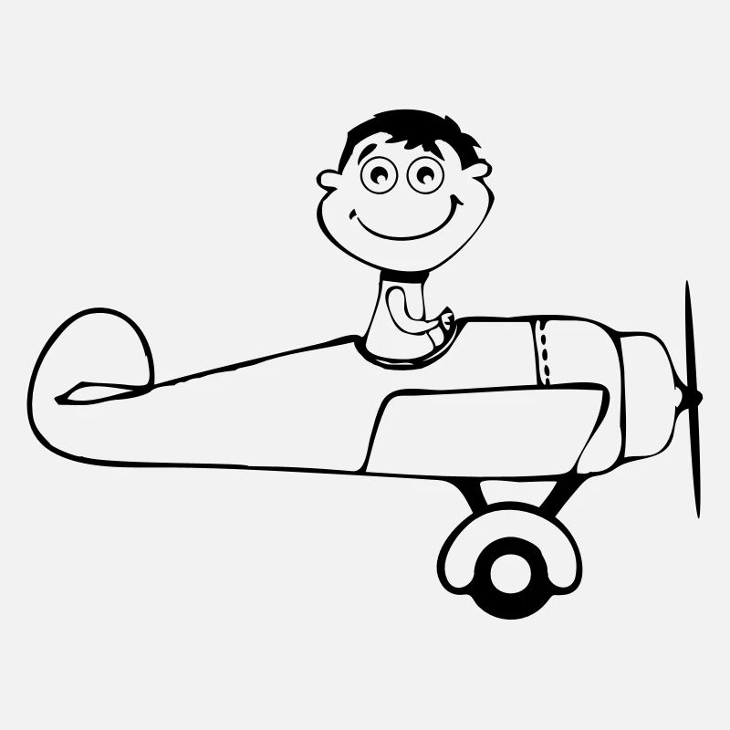 Flugzeug kleiner Junge witzig fliegen