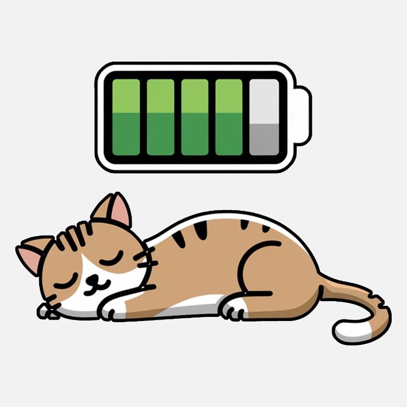 Cat Sleeping Recharging Night Bedtime