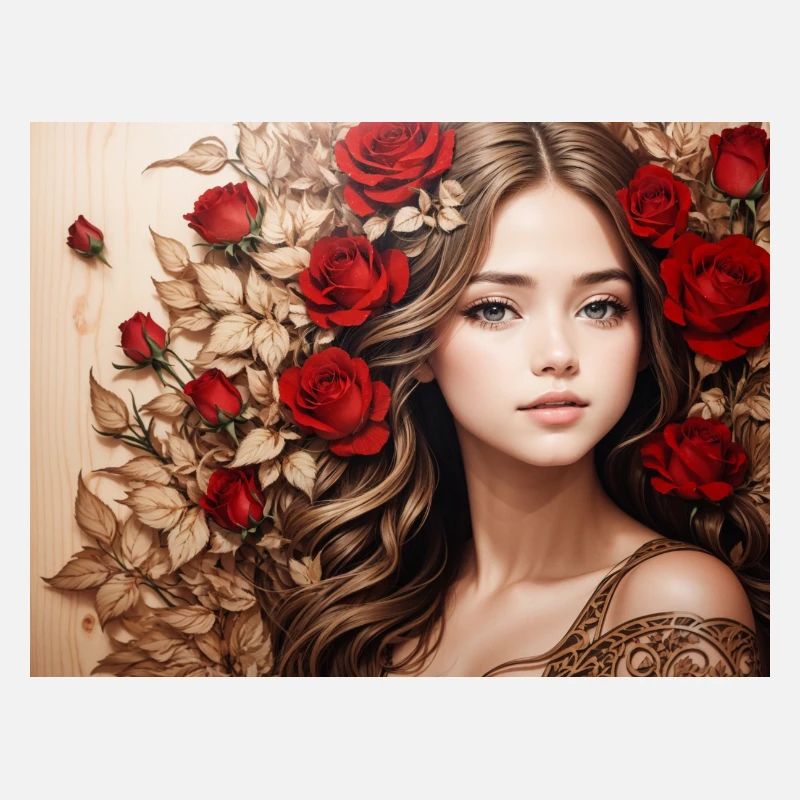 Mädchen mit roter Rose