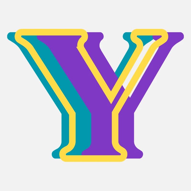 Lettre y multicolore
