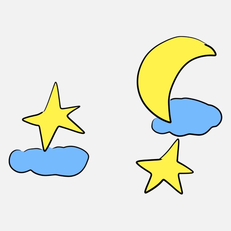 clouds stars moon sky night