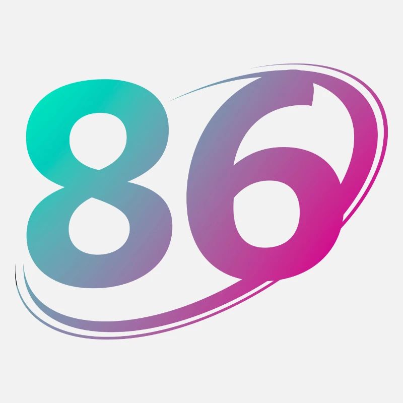 Numéro 86 multicolore