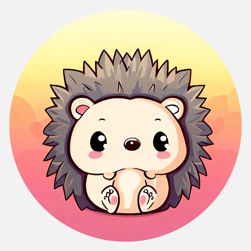 Cute Hedgehog Sitting Sunset Sunset