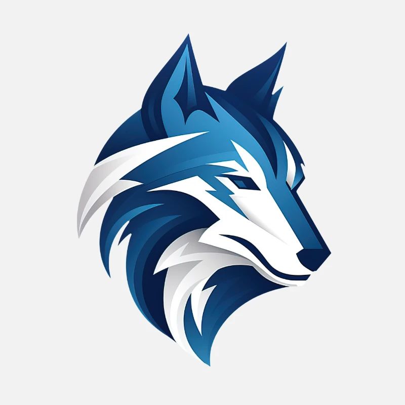 Wolf blau weiß kopf illustration cool smart