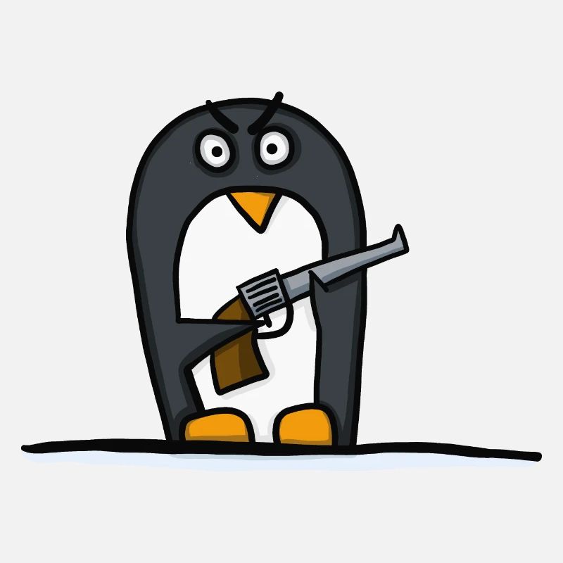 Penguin with pistol