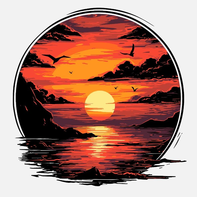 Plage, coucher de soleil, coucher de soleil, coucher de soleil