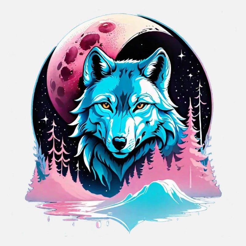 Wolf and Moon