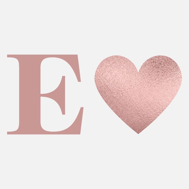 Buchstabe e Herz roségold