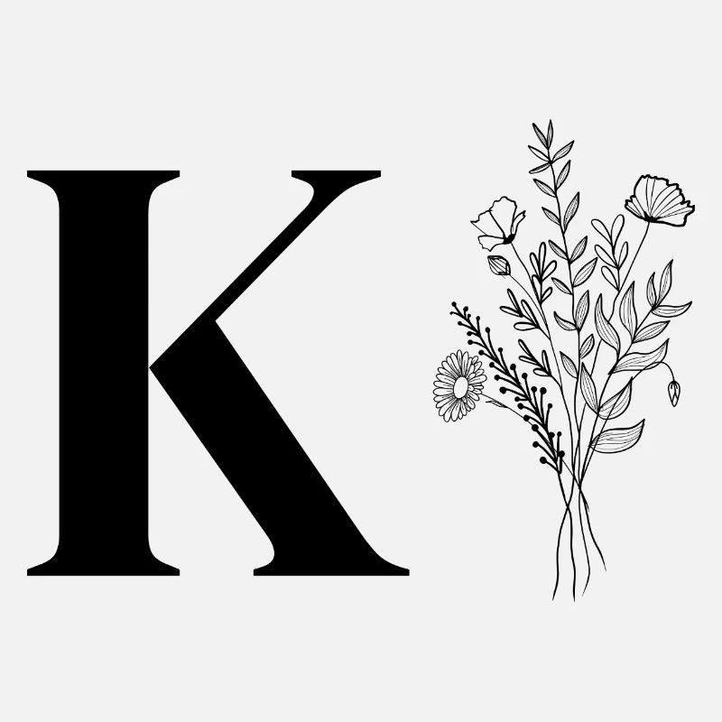 Lette k fleurs minimalistes
