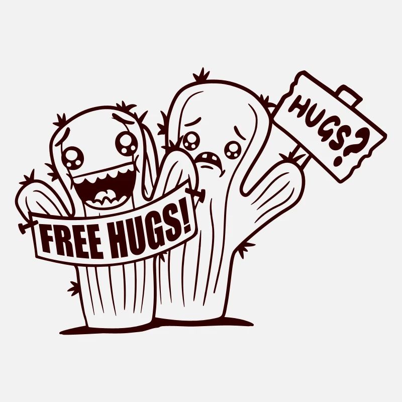 Free Hugs Cactus Hug Face Sad Shield