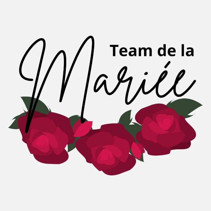 Minimalistisches Brautteam mit roter Blume