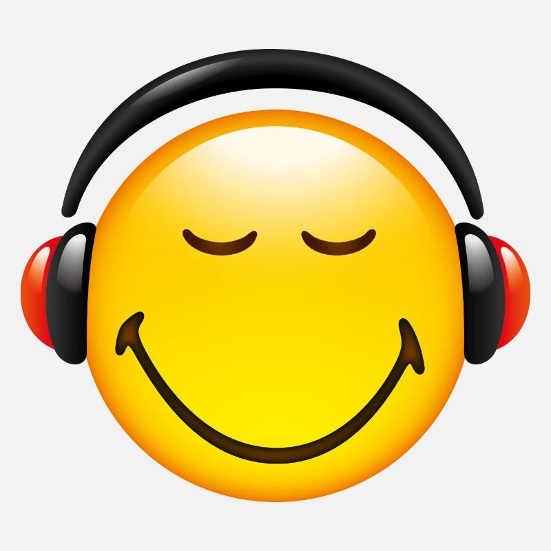 Smiley Glossy Headphones on