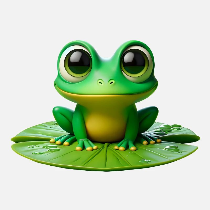 Cute Frog on a Lily Pad