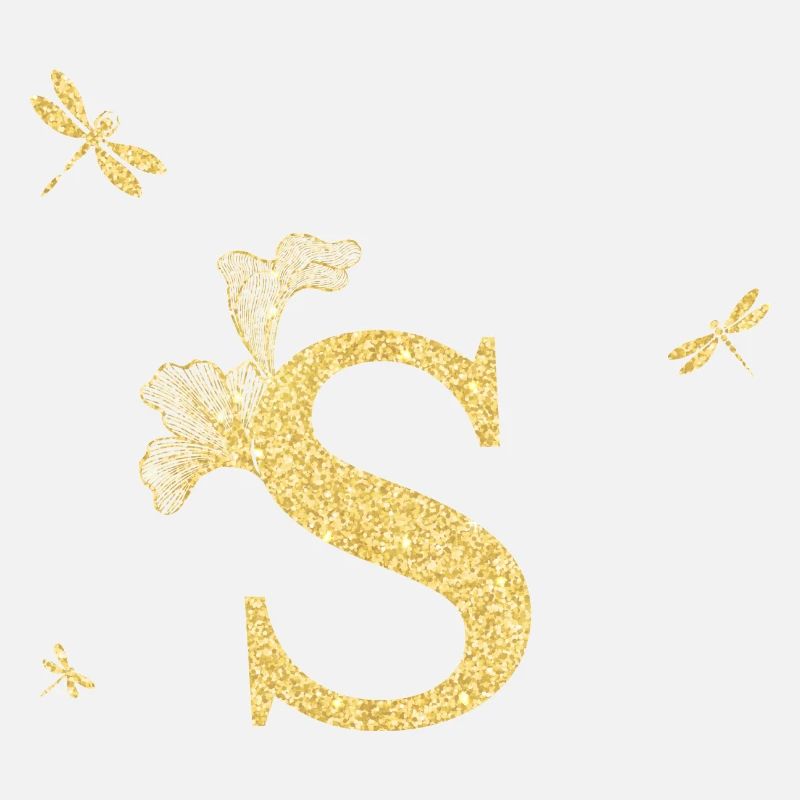 Buchstabe s Goldene Glitzer Libelle - Geschenkidee
