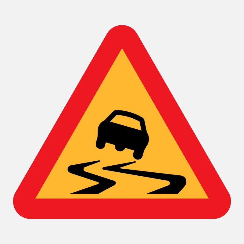 Rutsch-Auto-Warnschild