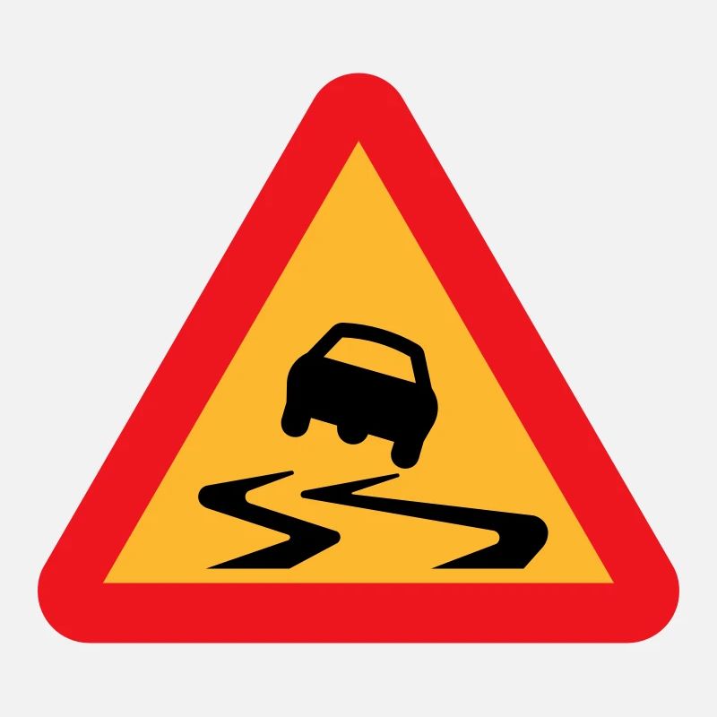 Rutschige Straße Auto Warnung