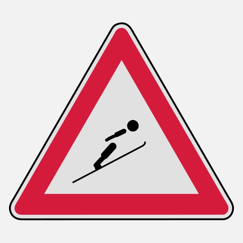 Köpfe einziehen, hier wird mit Ski gesprungen!