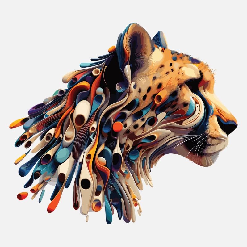 Guépard abstrait coloré