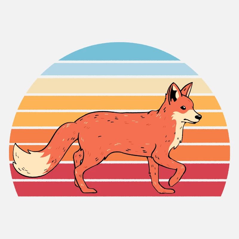 Retro Forest Animal Nature Forest Creature Gift Fox