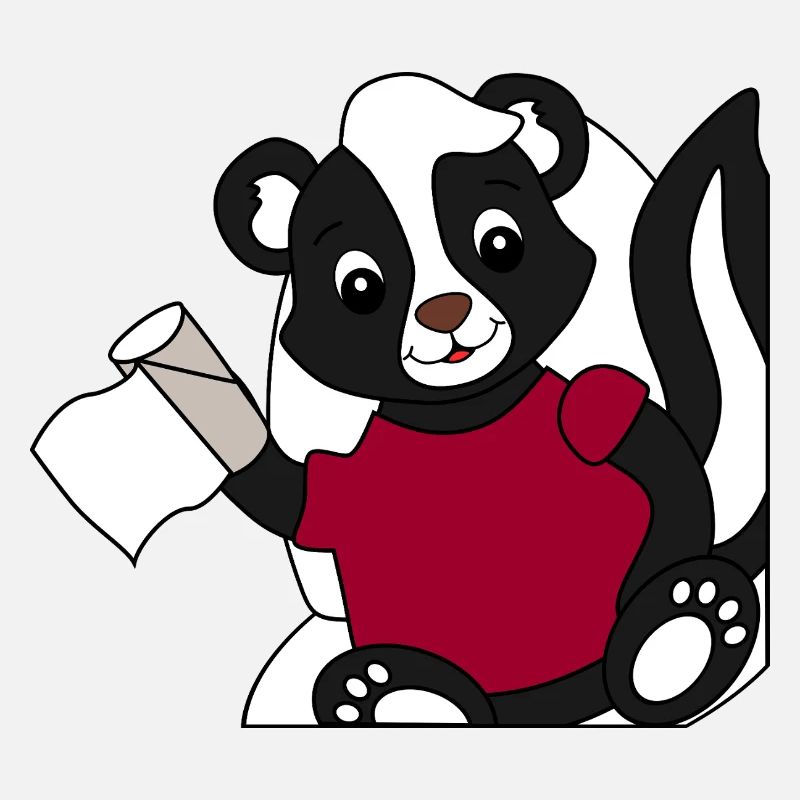 Skunk Pixie on toilet