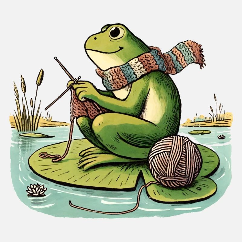 Knitting Frog