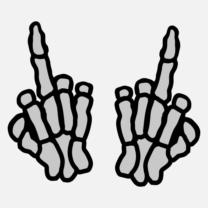 2 Hände Knochen Mittelfinger