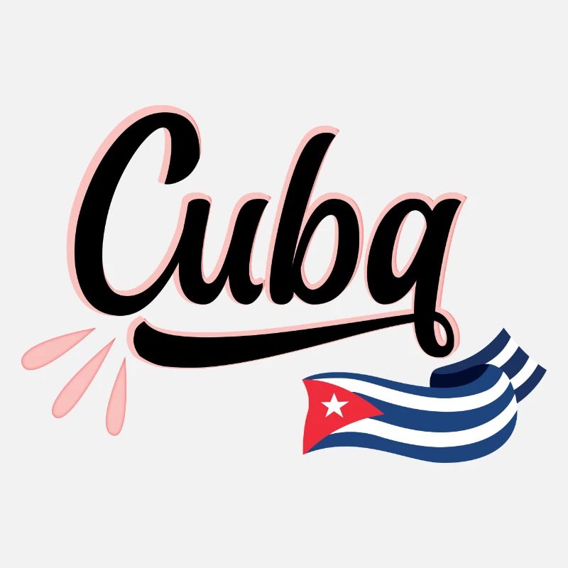Cuba Drapeau Cubain Ondulé Ecriture stylisée