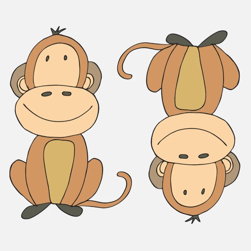 affe steht kopf