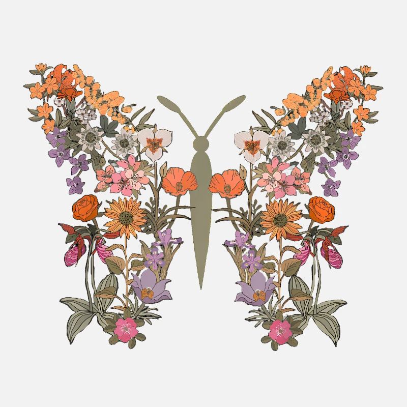 Femmes Boho Fleurs Sauvages Fleurs D’été Papillon