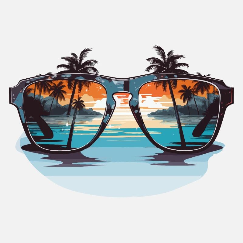 Sunglasses with palm trees